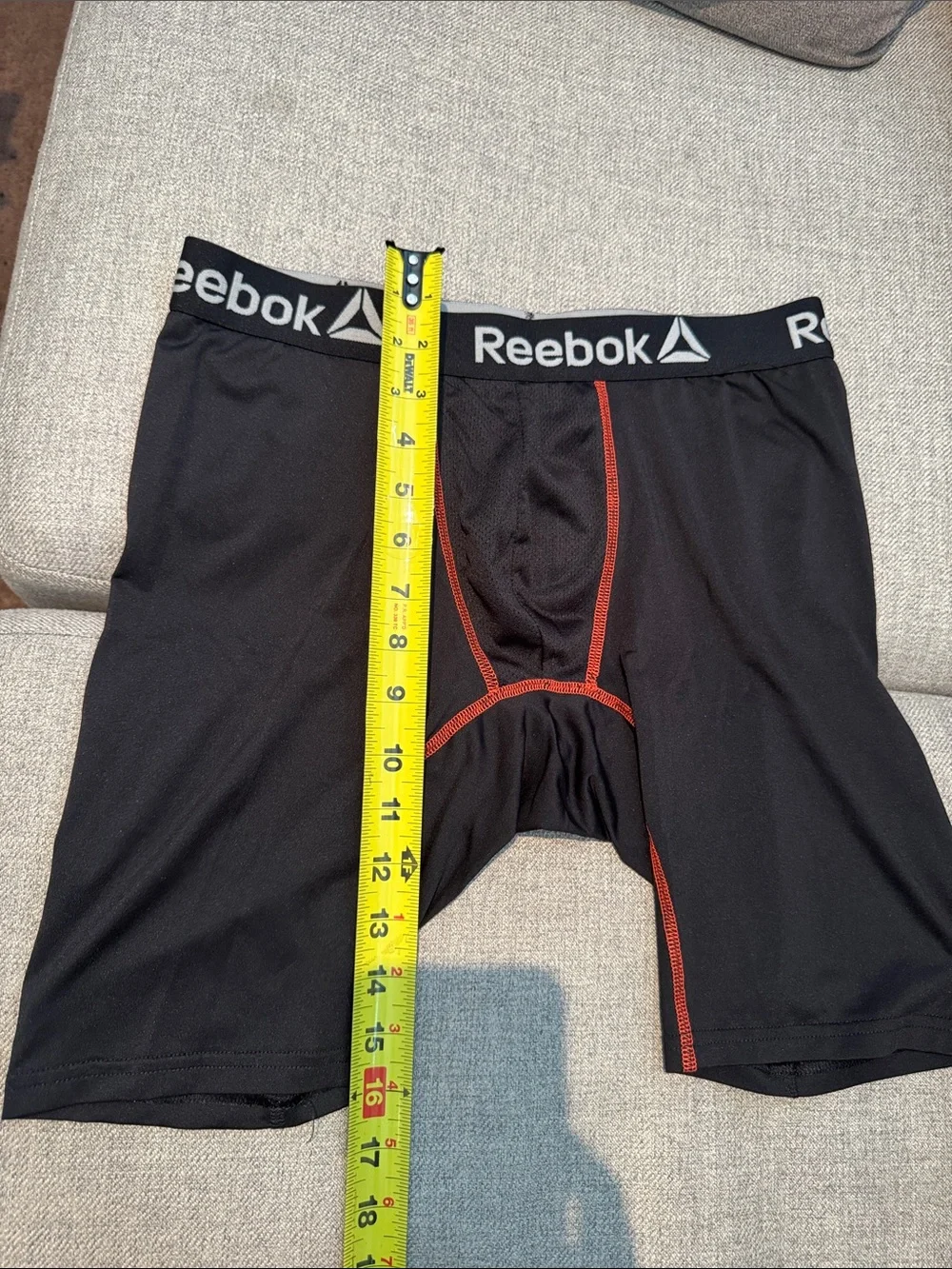 Reebok Black Boxer Briefs with Red Stitching